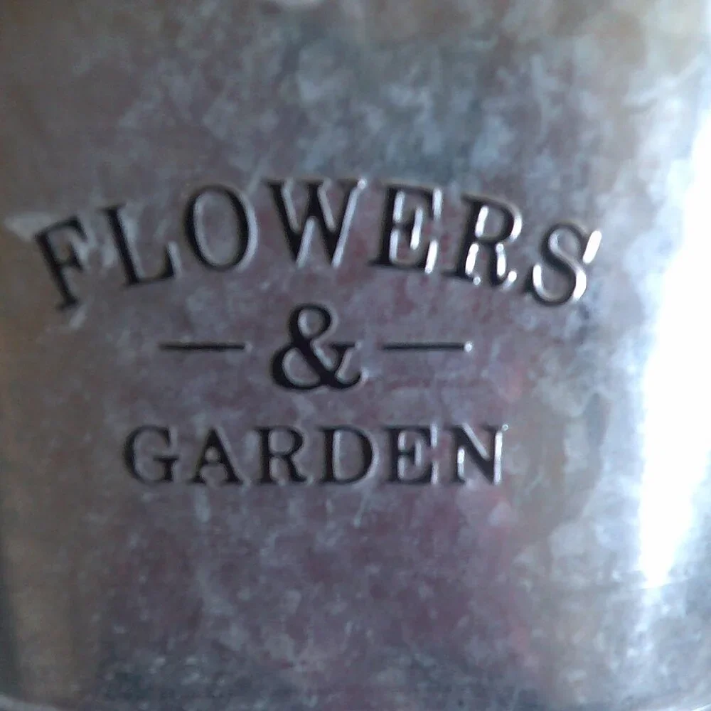 Galvanized Steel Bucket PLANTER with Rope Handles Large FLOWERS & GARDEN